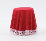 (image for) Red Mini Dot Skirted Table