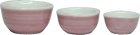 (image for) Ceramic Bowl Set Pink & White 3pc