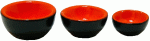 (image for) Ceramic Orange & Black Bowl Set 3pc