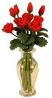 (image for) Glass Vase with 12 Red Roses (Flowers are Loose)