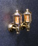 (image for) 1/2 in Scale Brass Colonial Coach Lamp 12V 2pc