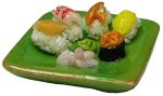 (image for) Sushi Assortment on Sqr Green Plate