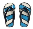 (image for) Blue Striped Flip Flops 1pr