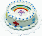 (image for) Rainbow on A Rainy Day Cake