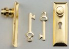 (image for) Door Knob w/ Key Plate Brass 2pk