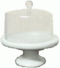 (image for) Porcelain Cake Stand with Glass Dome