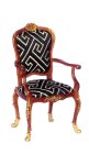 (image for) Upholstered Mahogany & Gold Armchair