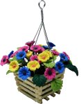 (image for) Bright Trumpet Flowers Hanging Basket