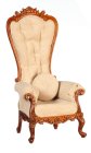 (image for) French Baroque High Back King Throne Chair - Walnut