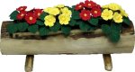 (image for) Red/Yellow Flowers in Log Planter