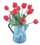 (image for) Tulips in Blue Coffee Pot