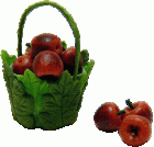 (image for) Dozen Red Apples in Leaf Basket