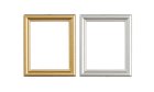 (image for) Rectangular Picture Frames w/ Glass Silver & Gold 2pc