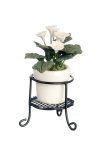 (image for) White Floor Plant In Wire Stand