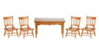 (image for) Dining Room Table & Chairs Set - Walnut 5pc