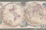 (image for) Double Hemisphere World Map Wall Mural