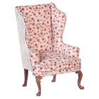 (image for) High Back Armchair - Red Floral