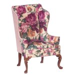 (image for) High Back Armchair - Purple Floral