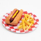 (image for) Hot Dog w/ Fries Checkered Plate