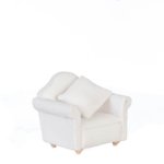 (image for) Overstuffed Chair w/ Pillow - White