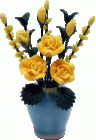 (image for) Yellow Roses in Porcelain Vase