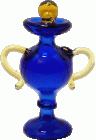 (image for) Blue Glass & Amber Trimmed Urn