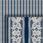 (image for) Blue Lace Stripe Wallpaper Sheet