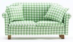 (image for) Green Checked Sofa w/ Pillows