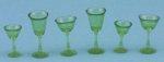 (image for) 6pc Trans Green Stemware Set