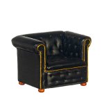 (image for) Contemporary Chesterfield Armchair Mid 1800s - Black