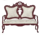 (image for) Mahogany Victorian Sofa - White Fabric