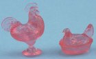 (image for) Pink Rooster & Hen Candy Dishes