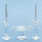 (image for) Crystal Cake Plate & Candle Holders