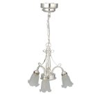 (image for) LED 3-Arm Silver Frosted Down Tulip Shade Chandelier