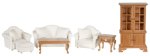 (image for) Living Room Set - Walnut & White - 7pc