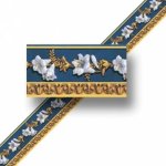 (image for) Blue & Gold Floral Wallpaper Border