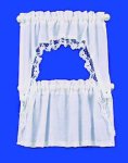 (image for) Curtain White Ruffled Cafe Set