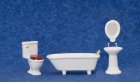 (image for) White Art-Deco Bath Set - 4pc