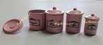 (image for) 4pc Canister Set w/ Lids Pink