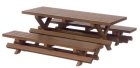 (image for) Picnic Table & 2 Benches - Walnut