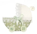 (image for) Baby Pram - Green & White Floral