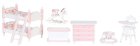 (image for) Pink & White Girls Bunk Bed Bedroom Set - 7pc