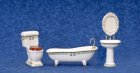 (image for) Porcelain Bath Set Green trim - 4pc