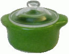 (image for) Green Ceramic Casserole Dish w/ Glass Lid