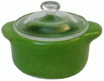 (image for) Green Ceramic Casserole Dish w/ Glass Lid