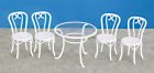 (image for) White / Glass Patio Table & 4 Chairs