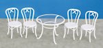 (image for) White / Glass Patio Table & 4 Chairs