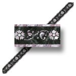 (image for) 1/2in Scale Black Marble Floral Wallpaper Border Sheet