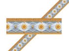 (image for) Light Blue Gold Gofrado Wallpaper Border Sheet