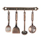 (image for) Kitchen Utensils w/ Rack - Bronze - 5pc